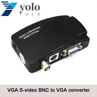Yolo กล่องอะแดปเตอร์แปลง BNC เป็น VGA เอาท์พุท BNC เป็น VGA VGA BNC เป็น VGA ขนาดเล็ก 1080P