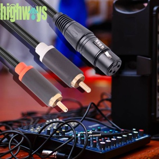 Xlr Female To Dual RCA Male อะแดปเตอร์สายเคเบิ้ลเสียงสเตอริโอ ป้องกันการกระแทก [highways.th]