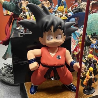 [Quick delivery in stock] Super Saiyan of Dragon Ball 1:1 super big little Wukong Holding stick standing posture hand-made decoration model