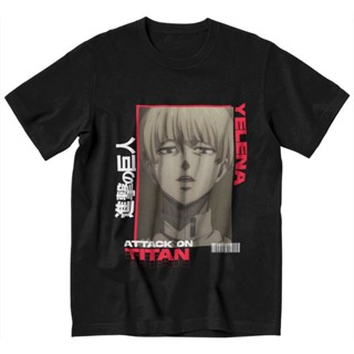 [S-5XL][COD]เสื้อยืดแขนสั้น ผ้าฝ้าย แบบนิ่ม พิมพ์ลายอนิเมะ Yelena Shingeki No Kyojin Attack On Titan Manga สําหรับผู้ชาย