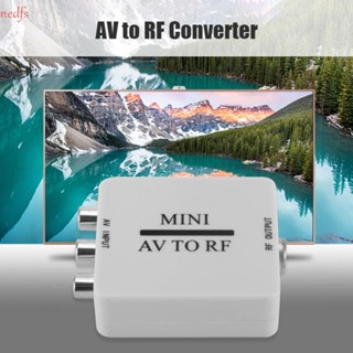 Nedfs RCA AV ตัวแปลง AV เป็น RF สวิตช์ทีวี เครื่องขยายเสียงวิดีโอ AV เป็น RF สะดวก Mini AV เป็น RF 67.25 Mhz สําหรับ TV VHS VCR DVD Recorder