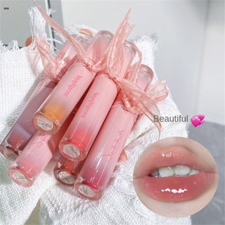 Pinkyfocus GLOSS Mirror Lip Glaze Non-Stick Cup Pure Desire Moisturizing Jelly Glass Lip Gloss ลิปกลอสสำหรับผู้หญิง nuuo