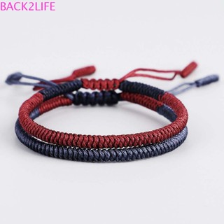 Back2life สร้อยข้อมือเชือกถัก ผ้าฝ้าย แฮนด์เมด สไตล์ทิเบต สําหรับคนรัก เครื่องประดับ