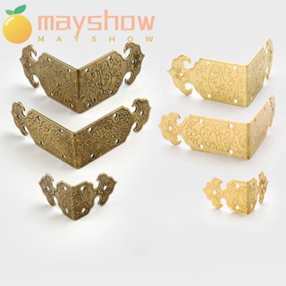 Mayshow 8 ชิ้น ตัวยึดมุม DIY อุปกรณ์ตกแต่งเฟอร์นิเจอร์ แกะสลัก ฮาร์ดแวร์ ป้องกันมุมโลหะ