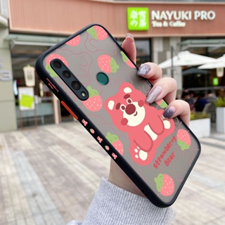 เคสโทรศัพท์มือถือ ซิลิโคนนิ่ม กันกระแทก ลายการ์ตูนหมีสตรอเบอร์รี่ สําหรับ Huawei Y8P P Smart S