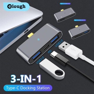 Elough 3-IN-1 อะแดปเตอร์ฮับขยาย Type C เป็น USB 3.0 PD SD/TF อเนกประสงค์ OTG สําหรับโทรศัพท์มือถือ แท็บเล็ต