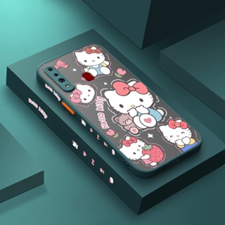 สําหรับ Samsung A20s เคสการ์ตูน Hello Kitty ด้านบาง ขอบสี่เหลี่ยม ดีไซน์ใหม่ กันกระแทก เคสโทรศัพท์แข็ง แบบใส