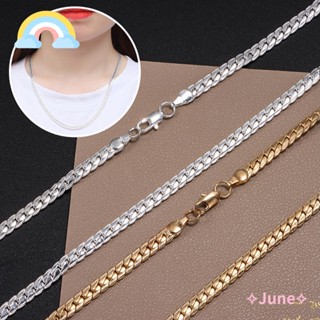 June สร้อยคอ ชุบทอง 18K สไตล์ฮิปฮอป เครื่องประดับ สําหรับผู้ชาย