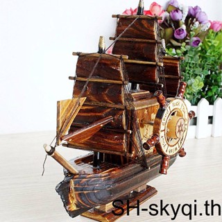 กล่องดนตรีตั้งโต๊ะ รูปปั้นเรือใบ DIY สําหรับตกแต่งงานเทศกาล