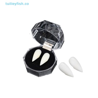 Tuilieyfish ฟันปลอมแวมไพร์เรซิ่น 11 มม. สําหรับปาร์ตี้ฮาโลวีน 1 คู่