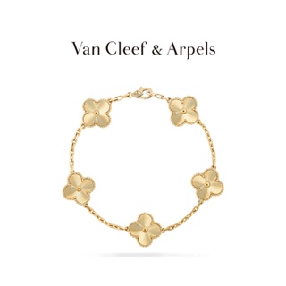 [พร้อมส่ง] สร้อยข้อมือ Vca Van Cleef &amp; Arpels Alhambra Four Leaf Lucky Yellow K Gold Five Flower [ของขวัญวันเกิด]