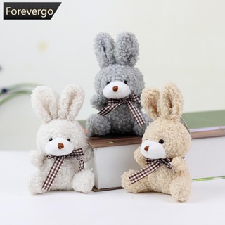 Forevergo พวงกุญแจ จี้ตุ๊กตากระต่าย ประดับริบบิ้น ขนาด 11 ซม. ของเล่นงานแต่งงาน สําหรับเด็ก F1Q8