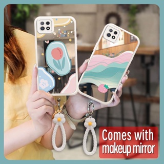 Makeup mirror interest Phone Case For OPPO A72 5G/A73 2020 5G For Girls romantic flower Liquid silicone trend Mirror surface