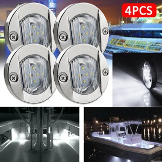 ไฟนําทาง LED DC 12V 4 ชิ้น ไฟนําทาง LED เรือเดินทะเล สเตนเลส กันน้ํา สมอเรือ ไฟนําทาง