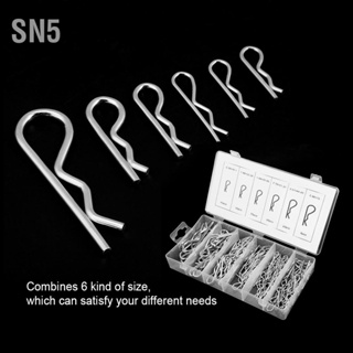 SN5 150pcs R Cotter Pin Tractor Clip Assortment Fastener Set 6 ขนาดต่างๆพร้อมกล่องพลาสติก