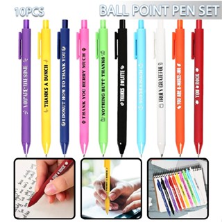 New 10pcs Ballpoint Pen Set with Gratitude Theme Funny Pens Thank You Pens