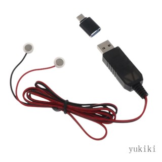 Kiki สายชาร์จ USB 100 ซม. พร้อมอะแดปเตอร์ Type-C สําหรับแบตเตอรี่ลิเธียม 14500 16340 26650 Batt