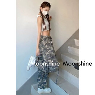 Moon  กางเกงขายาว คาร์โก้ กางเกง เชือกอเมริกันคลาสิค Cargo pants 2023 NEW Chic Unique fashion สไตล์เกาหลี TN220175 36Z230909