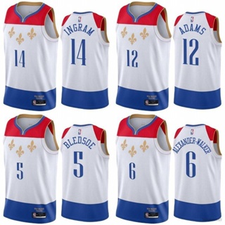 เสื้อกีฬาบาสเก็ตบอลแขนกุด ลาย HQ7 NBA Jersey Pelicans Ingram Bledsoe Walker Adams QH7