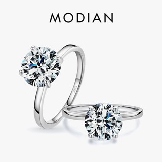 Modian แหวนเงินแท้ 100% 925 3CT CZ เครื่องประดับแฟชั่น สําหรับผู้หญิง