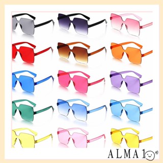 Alma แว่นกันแดด ทรงสี่เหลี่ยม ไร้ขอบ โปร่งใส อินเทรนด์ สําหรับปาร์ตี้