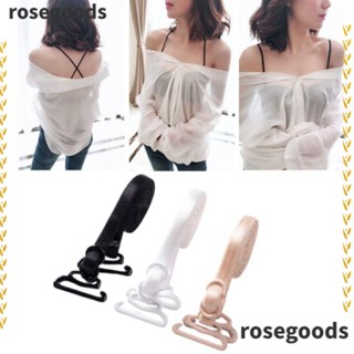 Rosegoods1 สายรัดบราชั้นใน ผ้าไนล่อน แบบบาง ยืดหยุ่น กันลื่น 5 มม. ใส่สบาย สําหรับสตรี 3 คู่