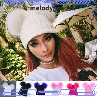 MELODYGOODS1 หมวกเบเร่ต์ ผ้าวูลถักโครเชต์ แฟชั่นฤดูหนาว