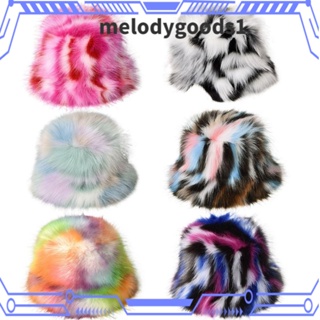 Melodygoods1 หมวกชาวประมง แฟชั่นฤดูหนาว ขนปุย พับได้