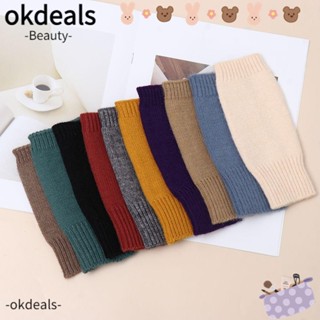 OKDEALS ถุงมือผ้าฝ้ายถัก ผ้าวูล ไร้นิ้ว สําหรับผู้หญิง และผู้ชาย