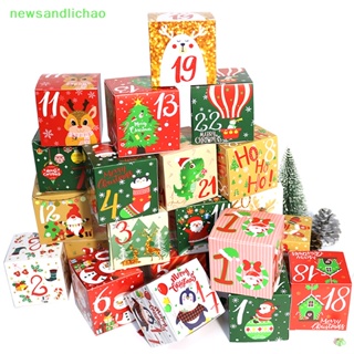 Newsandlichao กล่องปฏิทินนับถอยหลัง 24 วัน DIY สําหรับเด็ก ครอบครัว