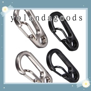 1Pair Outdoor Stainless Steel Carabiner Tool Split Ring Spring Buckle Clip New EDC Keychain Keyring/Multicolor