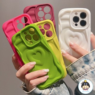 เคสโทรศัพท์มือถือ TPU แบบนิ่ม ป้องกันเลนส์กล้อง ลายหัวใจ สีพื้น สําหรับ IPhone 11 12 13 14 Pro Max