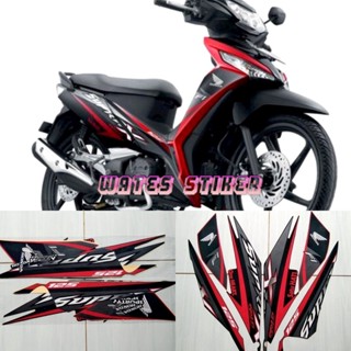 สติกเกอร์รูปลอก ลาย honda supra x 125 fi sporty 2015 สีดํา สีแดง คุณภาพดี