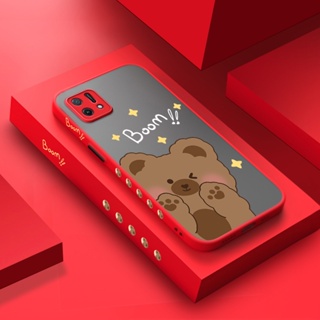 สําหรับ OPPO A16K A16E เคสการ์ตูน หมีน้อยน่ารัก ดีไซน์ใหม่ ฝ้า แข็ง เคสโทรศัพท์ ซิลิโคนนิ่ม กันกระแทก เคสลาย