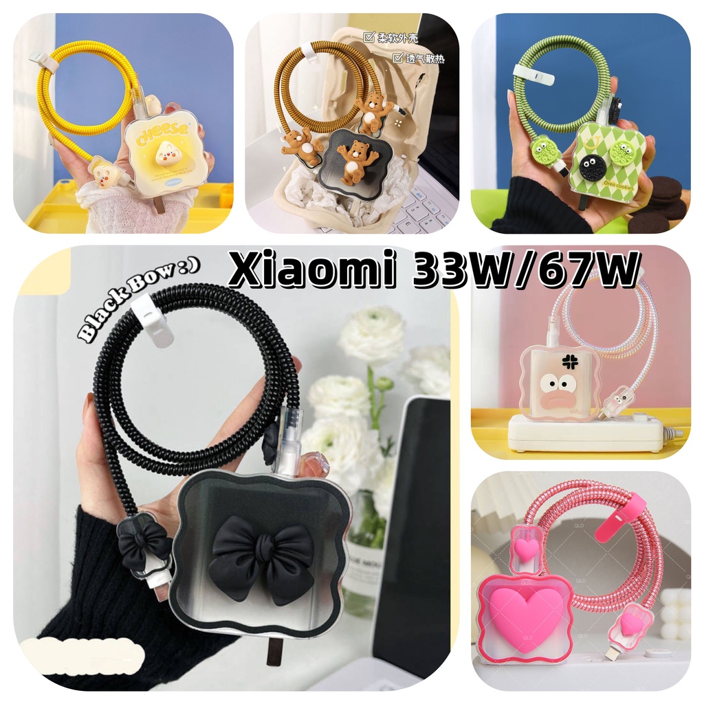 ใช้งานร่วมกับ XIAOMI charger Protector 33W 67W สาย Bow รูปแบบกรณีสําหรับ redmi note 12/11/11 pro/12 