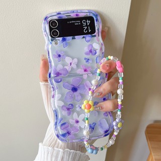 【Fold Wave】เคสโทรศัพท์มือถือ TPU นิ่ม กันกระแทก ป้องกันเลนส์ สําหรับ SAMSUNG Z Flip3 Flip4 Flip5