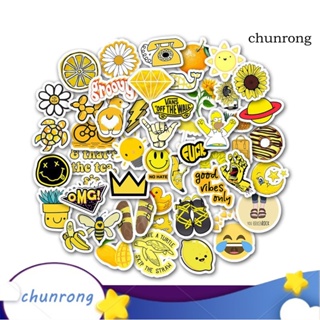 Chunrong สติกเกอร์รูปลอก ลายดอกไม้ ผลไม้ สําหรับติดตกแต่งกระเป๋าเดินทาง สเก็ตบอร์ด กีตาร์ 50 ชิ้น