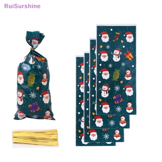 Ruisurshine ถุงขนมคุกกี้ พร้อมริบบิ้น 50 ชิ้น สําหรับตกแต่งปาร์ตี้คริสต์มาส