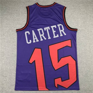 เสื้อกีฬาบาสเก็ตบอล ขนาดใหญ่ พิมพ์ลาย Ani Toronto Raptors Carter Jersey สีม่วง สําหรับผู้ชาย และผู้หญิง