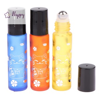 &lt;Happybay&gt; ขวดลูกกลิ้งเปล่า สีเงิน 10 มล. สําหรับเดินทาง