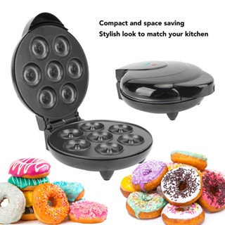 Just Kitchen Donut Maker Easy Release Double Sided Heating ป้องกัน Stick เครื่องทำโดนัทไฟฟ้าขนาดเล็กแบบพกพาสำหรับ 7 Donuts