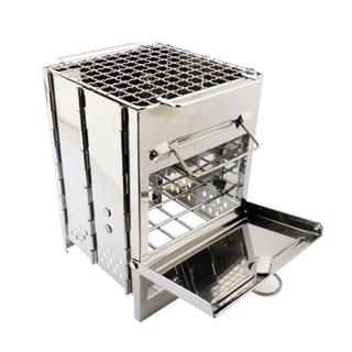 Stainless Steel Square Wood Stove Foldable Grill Outdoor Mini Charcoal Stove