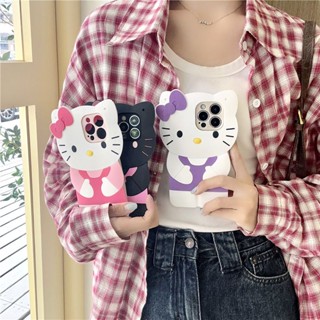 Sanrio เคสโทรศัพท์มือถือแบบนิ่ม กันกระแทก ลายเฮลโลคิตตี้ 3D สําหรับ OPPO A92 A52 A15 F9 F11 Pro A3s A5 A74 Reno 8T