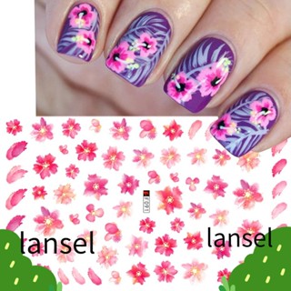 Lansel สติกเกอร์ตกแต่งเล็บ ลายดอกซากุระ สีชมพู