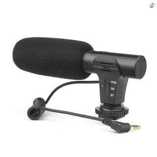 {fly} SHOOT XT-451 Portable Condenser Stereo Microphone Mic with 3.5mm Jack Hot Shoe Mount for    Camera Camcorder DV Smartphone for Video Studio Recording Interview