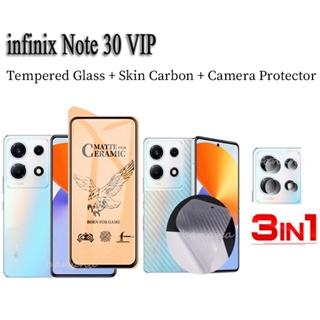 3in1 กระจกนิรภัยกันรอยเลนส์กล้อง เซรามิค สําหรับ Infinix Note 30 VIP Note 30 4G 5G 30i 30 Pro 12 G96 10 Pro Hot 30i 30 20 5G