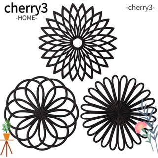 Cherry3 แผ่นซิลิโคน ทนความร้อน สีดํา 7.87 X 7.87 X 0.15 นิ้ว 3 ชิ้น