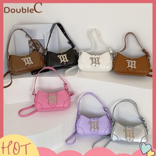 【Double C 】✿   กระเป๋าสะพายข้าง หนัง PU หรูหรา แฟชั่นสําหรับสตรี เหมาะกับการพกพาเดินทาง ช็อปปิ้ง ออฟฟิศ