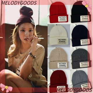 Melodg หมวกบีนนี่ถัก คุณภาพสูง ลําลอง สีพื้น น่ารัก สําหรับผู้หญิง