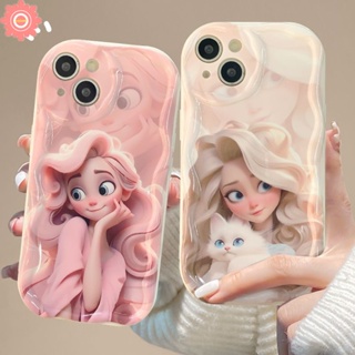 เคสโทรศัพท์มือถือ ขอบโค้ง ลายการ์ตูนเจ้าหญิงดิสนีย์ 3D สําหรับ Oppo A15 A17 A7 A5 A16s A54s A96 A74 A5s A55 A12 A16 A54 A95 A17k A9 A1k A57 A3s A31 A92 A16K A77 A76 A77s A16E A52 A53